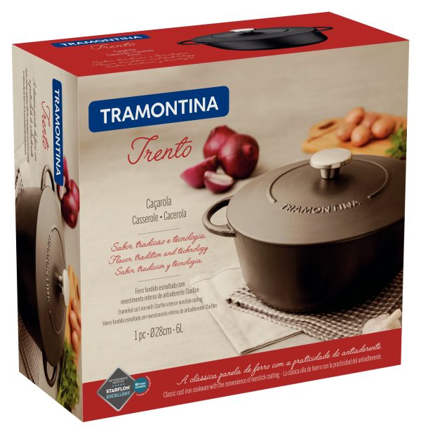 Cast Iron Casserole with Interior Nonstick Coating 28cm 6l -Trento (nonstick) - Image 4