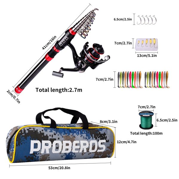 Proberos Compact Fishing Rod and Reel Set - Image 5