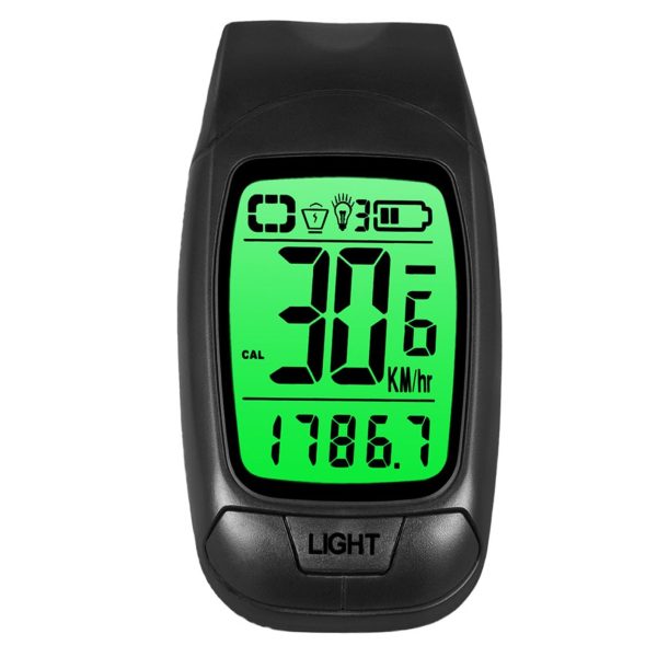 Cycle Computer Bicycle Odometer Speedometer with Light and Horn