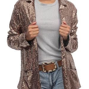 Sequins Blazer - Rose Gold