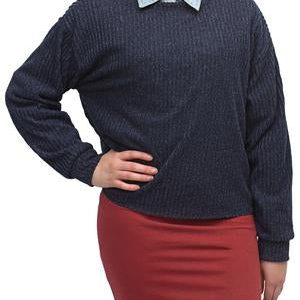 Ribbed Sweater - Navy