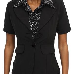 Short Sleeve Blazer - Black