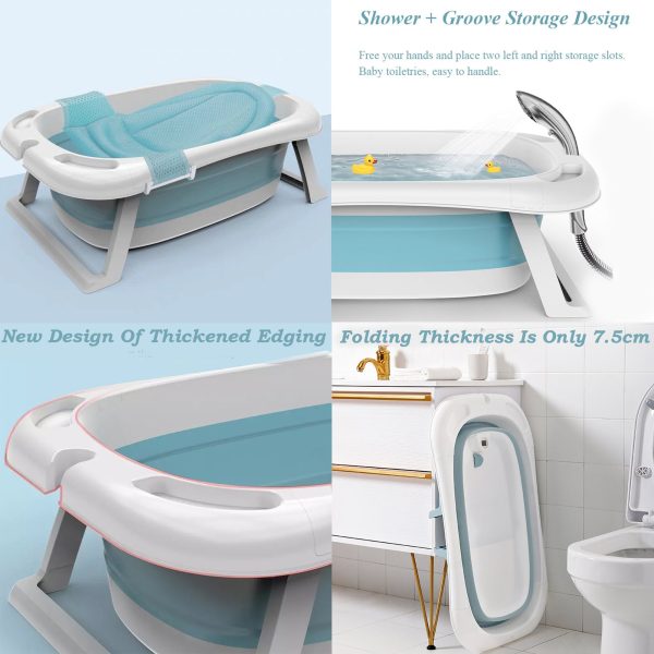 Foldable Baby Bathtub with Support Mat - Image 2