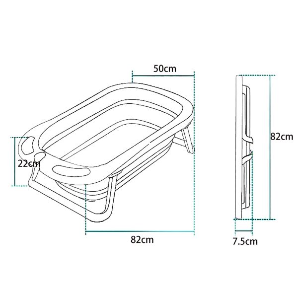 Foldable Baby Bathtub with Support Mat - Image 4