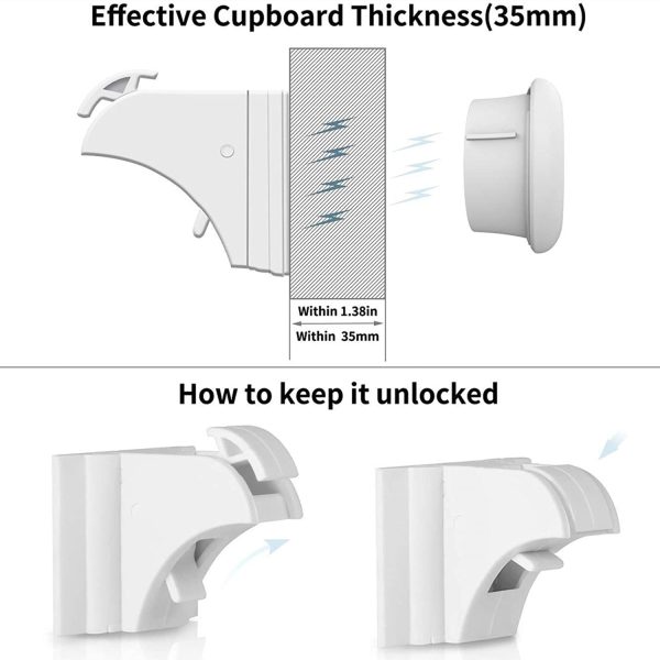 Child Safety Magnetic Cabinet Lock - 4 Locks & 1 Key Set - Image 3