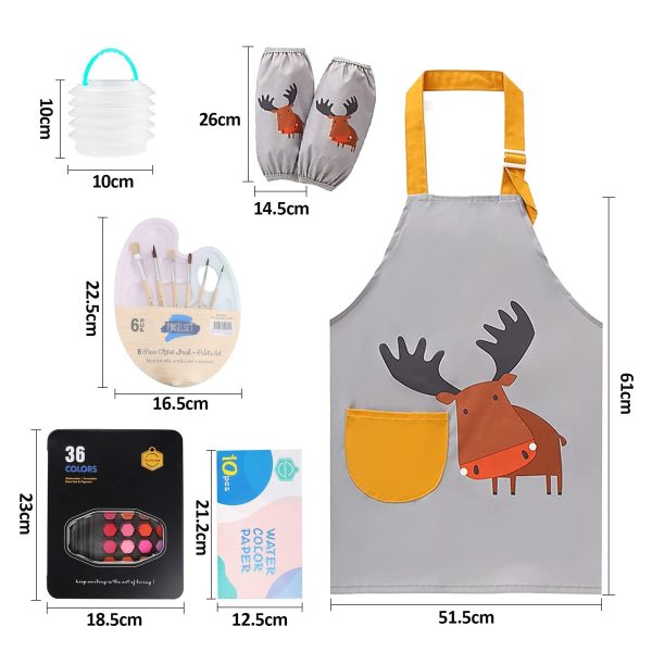 Children's Watercolor Painting Set With Apron - Image 5