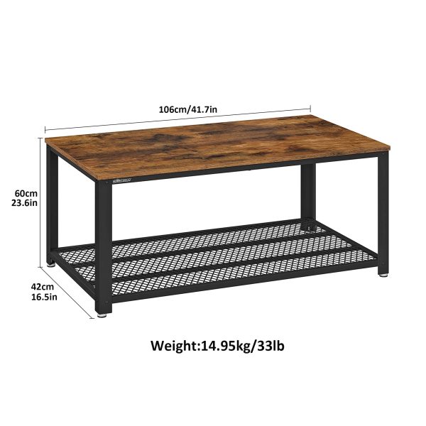 Industrial Style Coffee Table 106cm x 42cm - Image 5