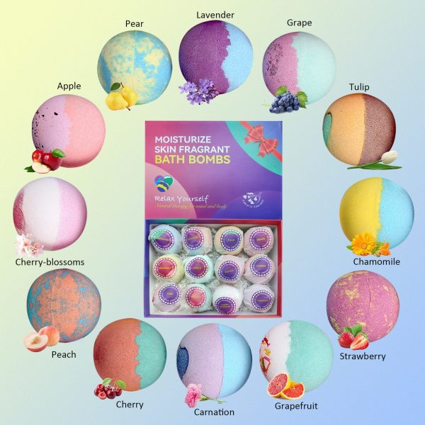 12Pcs Aromatherapy Bath Bombs Gift Set - Image 2