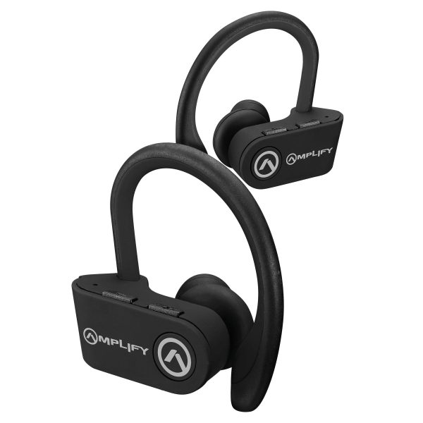 SPORTS TRUE WIRELESS EARPHONES WITH SPORTS STABILIZER HOOKS & CARRY CASE