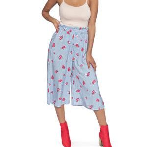 Floral Palazzo Pants - Blue