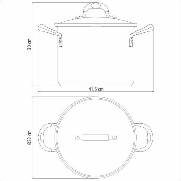 Solar Silicone Shallow Stainless Steel Stock Pot With Tri-Ply Base And  Glass Lid, 30cm - 15,40l - Image 4