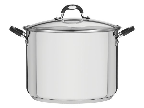 Solar Silicone Shallow Stainless Steel Stock Pot With Tri-Ply Base And  Glass Lid, 30cm - 15,40l