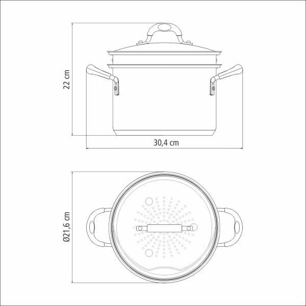 2pc. Solar Silicone Shallow Stainless Steel Steamer Set - Image 2