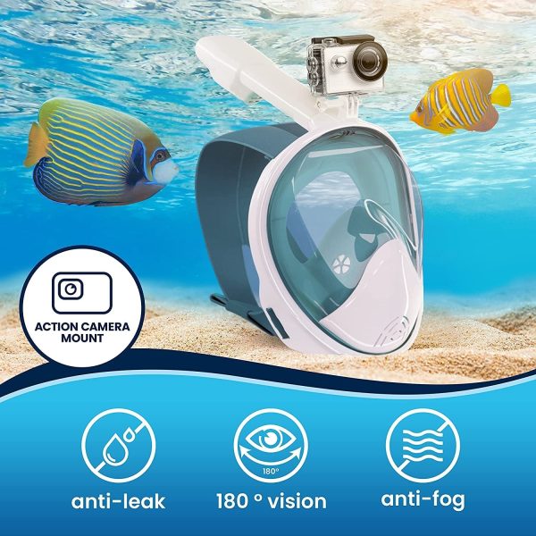 Full Face Snorkel Diving Dry Mask with GoPro Mount - Image 2