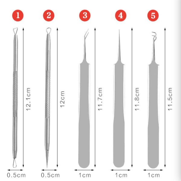 5Pcs Acne Pimple Blackhead Remover  Tool Set - Image 4