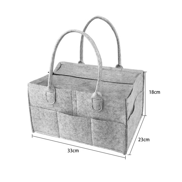 Diaper Caddy Nursery Tote Bag with Lid - Image 4