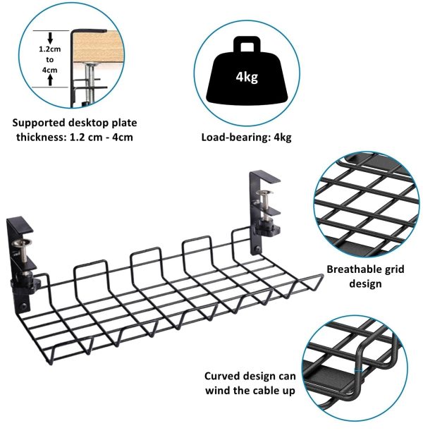 Drill Free Under Desk Cable Management Set - Image 3