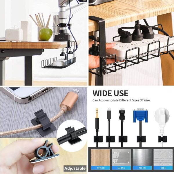 Drill Free Under Desk Cable Management Set - Image 2