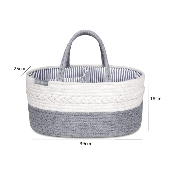 Cotton Rope Diaper Caddy Storage Basket - Image 5