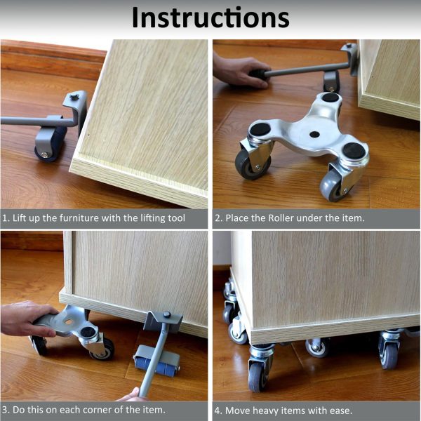 Furniture Lifter Roller Tool Set-250kg Capacity - Image 3