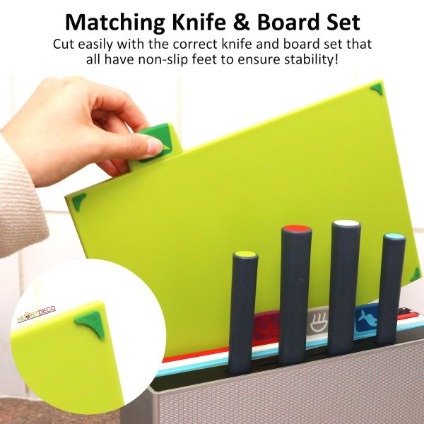 Color Coded Index Cutting Boards & Knives Set - Image 2