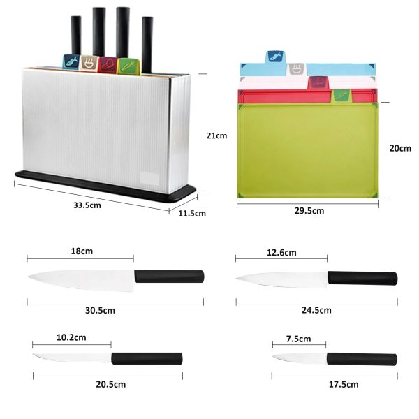 Color Coded Index Cutting Boards & Knives Set - Image 4