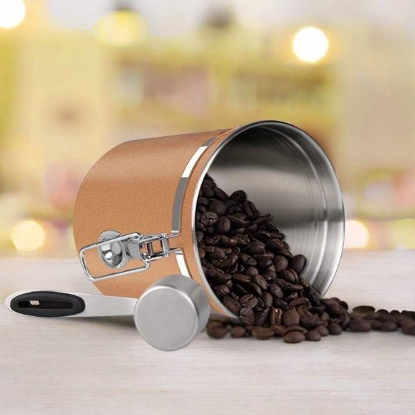 2PCs Stainless Steel Airtight Food Canister Coffee Jars - Image 2