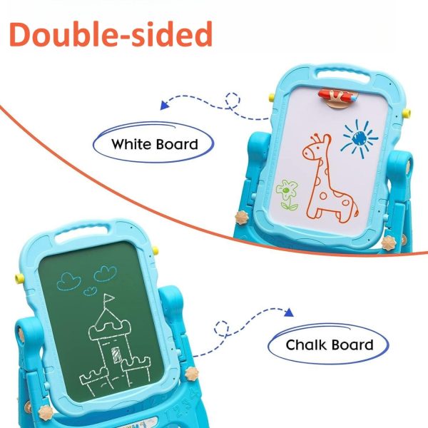 Double Sided Kids Chalkboard Drawing Board Easel - Image 4