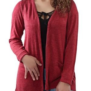 Open Sweater - Burgundy