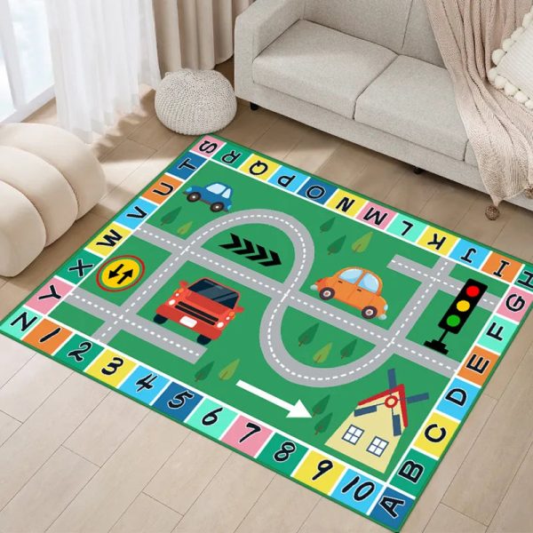 Rectangular Crystal Velvet Carpet for Kids/Dynamic - Image 2