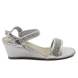 Girls Diamante Wedge - Silver