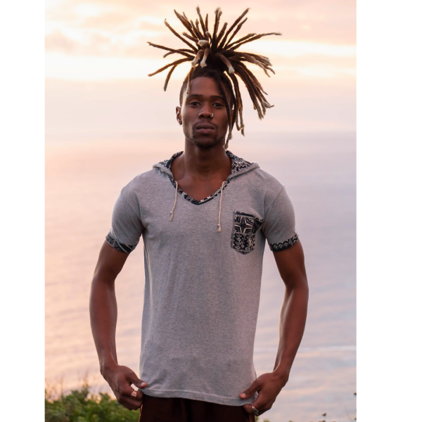 Hemp Grey Tribal Hoodie Tees