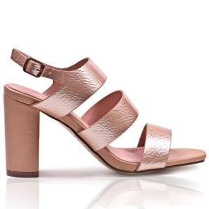 Strappy Block Heel  - Nude