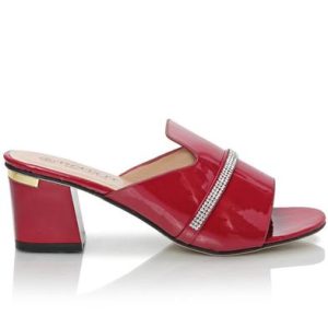 Block Heel - Burgundy