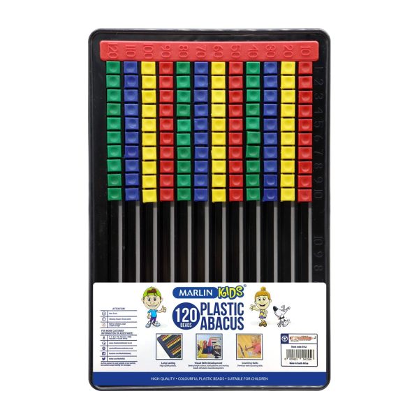 Marlin Kids Plastic Abacus 120 Beads Flat Board