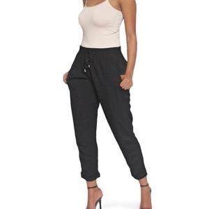 Mid Rise Pants - Black