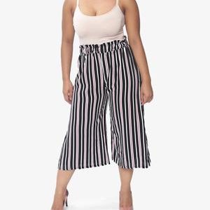 Cropped Palazzo Pants - Black