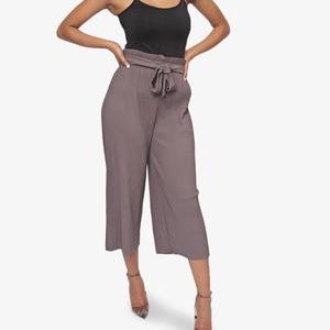 Cropped Pin Stripe Pants - Grey