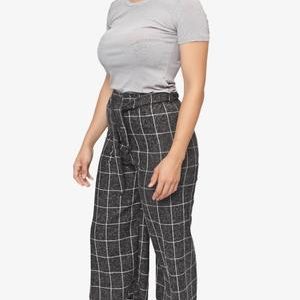 Cropped Palazzo Pants - Black