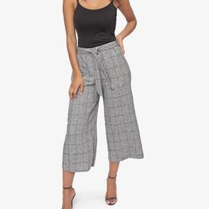 Cropped Palazzo Pants - Grey