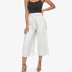 Cropped Palazzo Pants - White