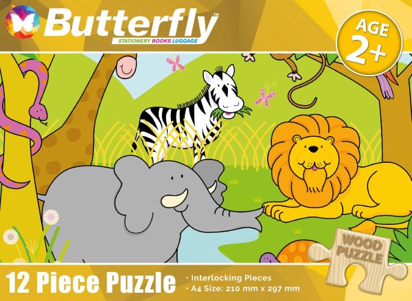 BF A4 WOODEN PUZZLE 12PC - AFRICAN ANIMALS