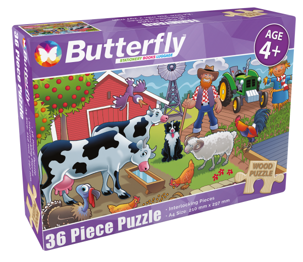 BF A4 WOODEN PUZZLE 36PC - FARMYARD