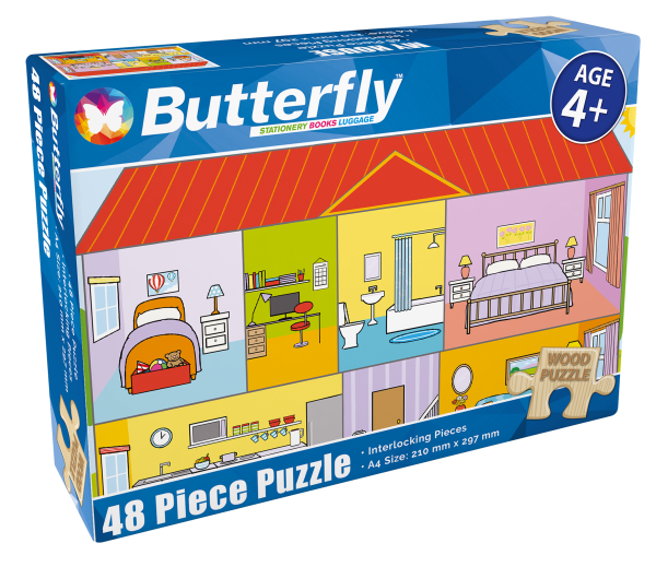 BF A4 WOODEN PUZZLE 48PC - MY HOUSE