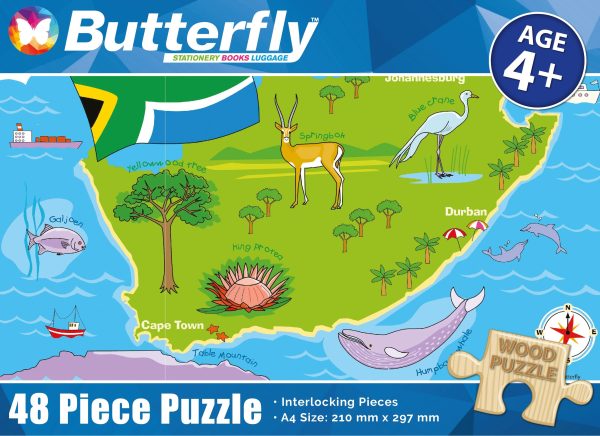 BF A4 WOODEN PUZZLE 48PC - SOUTH AFRICA