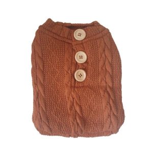 Cable Knit Jersey For Dogs - Brown - 4aPet