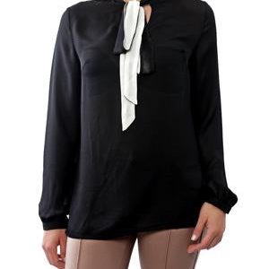 Necktie Blouse - Black