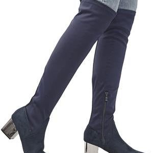 Knee High Boots - Navy