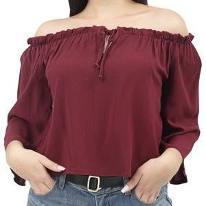 Off Shoulder Top - Burgundy