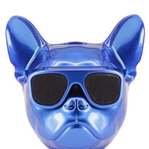 Mini Dog Head Bluetooth Speaker - Blue